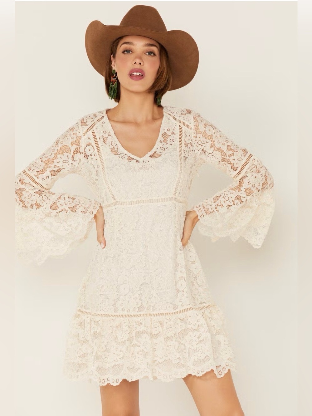 Scully Cream Lace Midi Dress - Picture 2 of 11